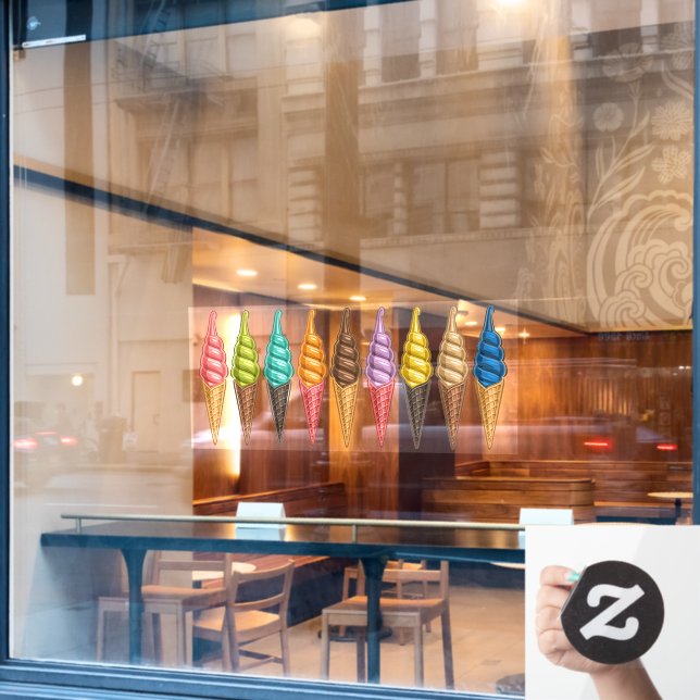 Eiscreme Thema - So Yummy! Fensteraufkleber (Café-Fenster)