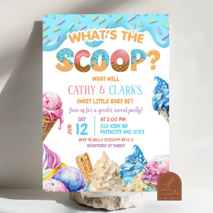 Eiscreme trinken Was ist die Scoop Gender Reveal? Einladung