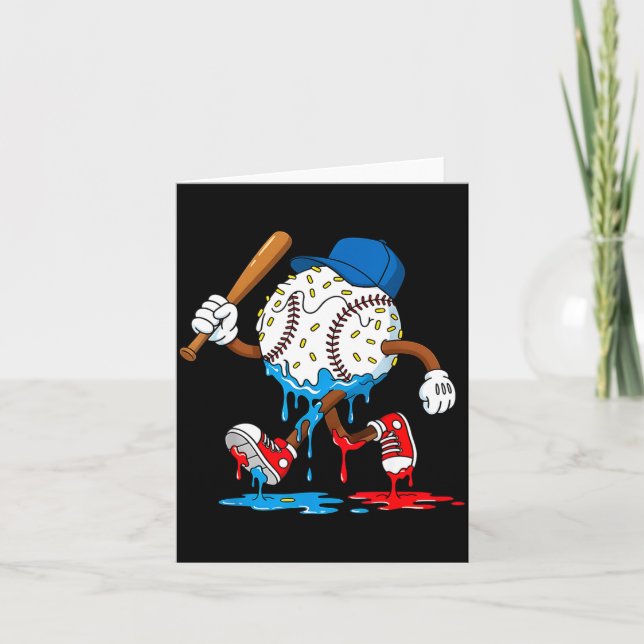 Eiscreme-Tropf-Baseball-Shirts Baseball-Lifestyle  Karte (Vorderseite)