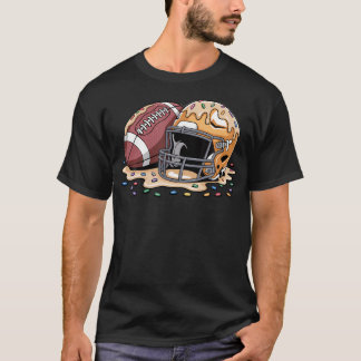 Eiscreme-Tropf-Fußball-Jungen-Tropfender Lineman n T-Shirt