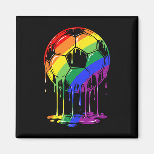 Eiscreme-Tropf-Fußball-Regenbogen-Lesben-Schwulen- Magnet