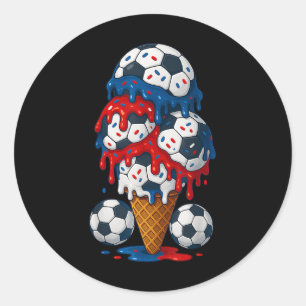 Eiscreme-Tropf-Fußball-Zeug 4. Juli Jungen Kinder Runder Aufkleber