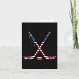 Eiscreme-Tropf-Hockey-Amerikanische-Flagge-Jugend- Karte