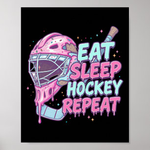 Eiscreme-Tropf-Hockey-Torwart-Maske-Essen-Schlaf-H Poster