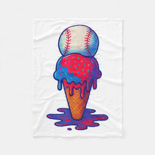 Eiscreme-Tropfen Baseball Sport erschüttert Glitch Fleecedecke