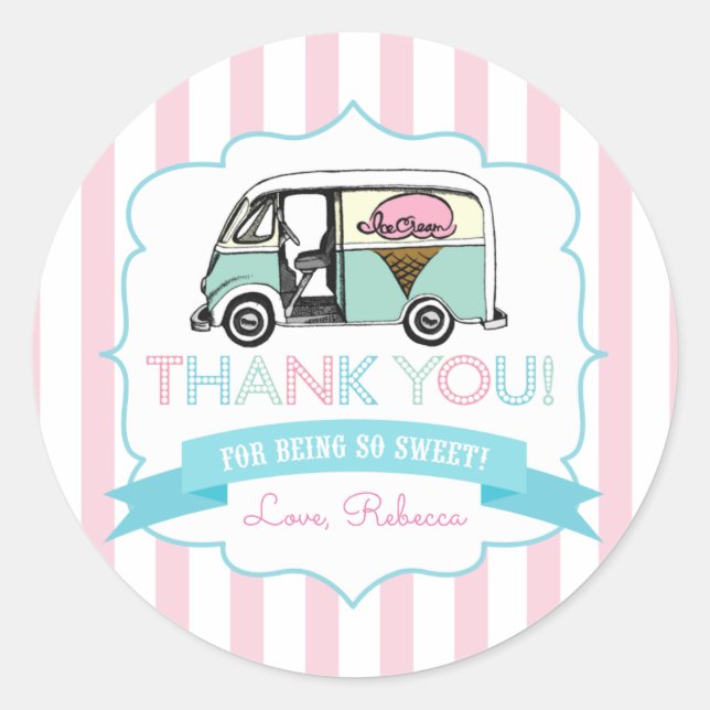 Eiscreme Truck Danke Stickers (Vorderseite)