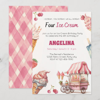 Eiscreme Truck Geburtstagsparty Einladung