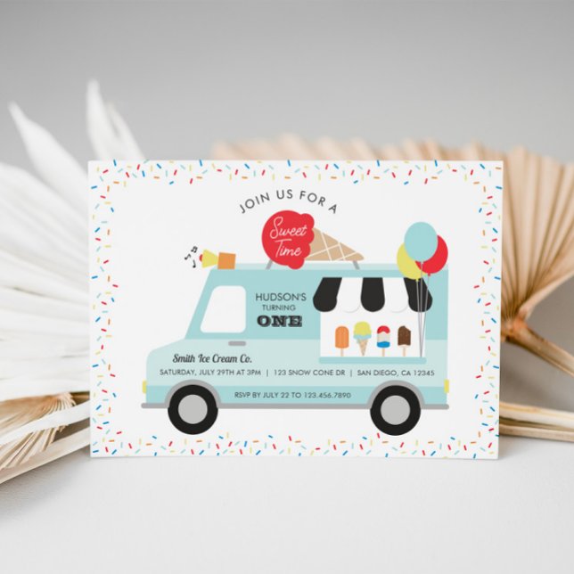 Eiscreme Truck Geburtstagsparty Einladung (Ice Cream Birthday Party Invitation)