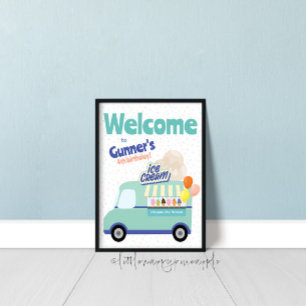 Eiscreme Truck Geburtstagszeichen Poster