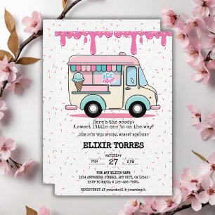 Eiscreme Truck Scoop Sprinkles Babydusche Einladung