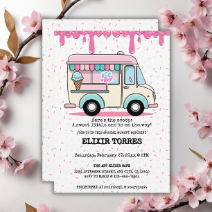 Eiscreme Truck Scoop Sprinkles Babydusche Einladung