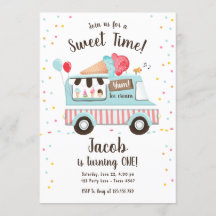 Eiscreme Truck Sweet Time Boy Red Blue Birthday