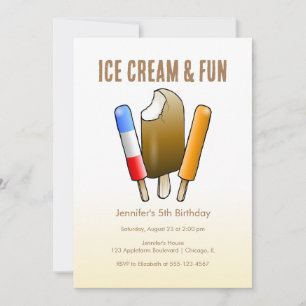 Eiscreme und Eis am Stiel Einladung