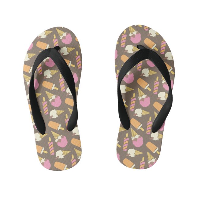 Eiscreme und Lollen-Muster flippen Flops Kinderbadesandalen (Fußbett)