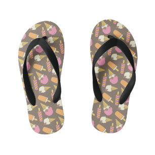 Eiscreme- und Lutscher-Muster-Flip-Flops Kinderbadesandalen