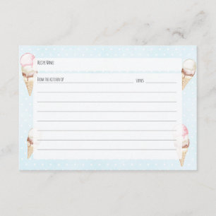 Eiscreme und Polka Dots Blue Recicard Begleitkarte