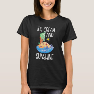 Eiscreme und Sonnenschein Sommer Gefriergelato T-Shirt