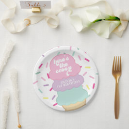 Eiscreme und Sprinkles Sweet One 1. Geburtstag Pappteller