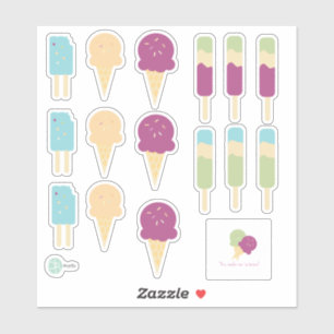 Eiscreme und Swirl Lutscher mit Streuseln Benutzer Aufkleber