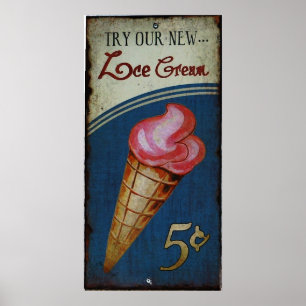Eiscreme Untergrund Antiquitätenreichtum Poster