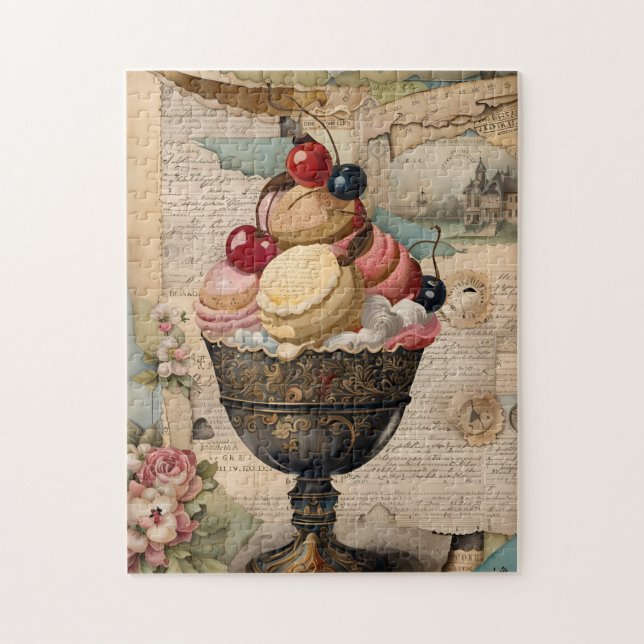Eiscreme Vintage-Collage  (Vertikal)