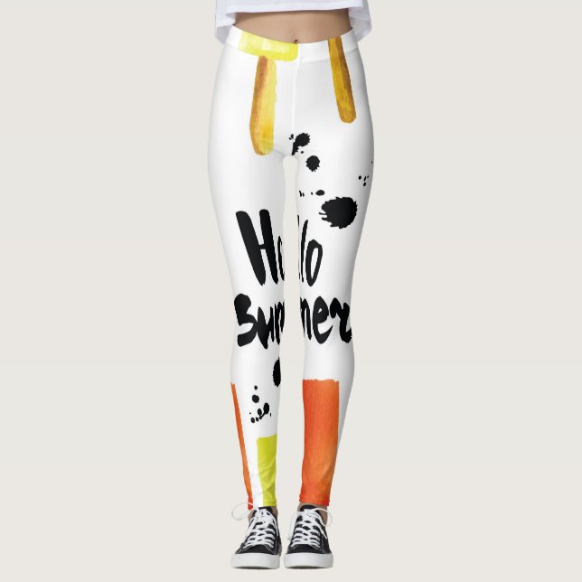 Eiscreme: Vintage Wasserfarbe Leggings (Vorderseite)