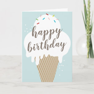 Eiscreme-Waffel-glücklicher-Geburtstag-gefalteter- Karte