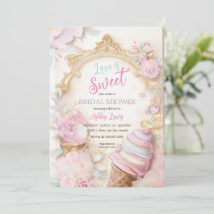 Eiscreme-Waffel Pastell-Eis Hochzeitstorte Einladung