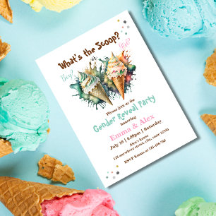 Eiscreme-Waffel Was ist die Scoop Gender Reveal Einladung