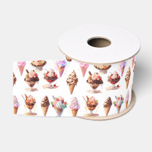 Eiscreme-Waffeln und Eisbecher Ripsband