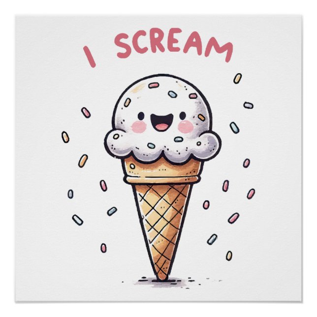Eiscreme-Wanne mit Streuseln Poster (Vorderseite)