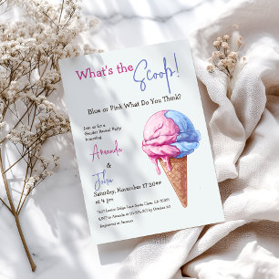 Eiscreme Was ist die "Scoop Blue Pink Gender Revea Einladung