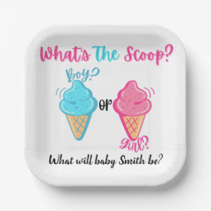Eiscreme Was ist die "Scoop Gender Reveal Custom Pappteller