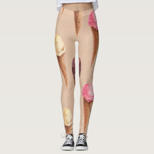 Eiscreme Wasserfarbe Nahtlose Illustration Leggings