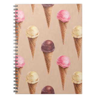 Eiscreme Wasserfarbe Nahtlose Illustration Notizblock