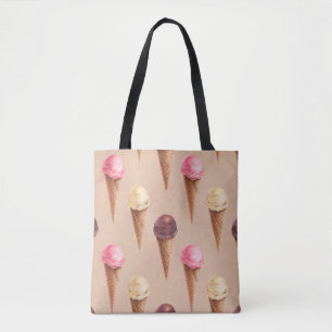 Eiscreme Wasserfarbe Nahtlose Illustration Tasche