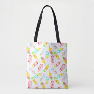 Eiscreme Wasserfarbmuster. Hallo Sommer! Tasche