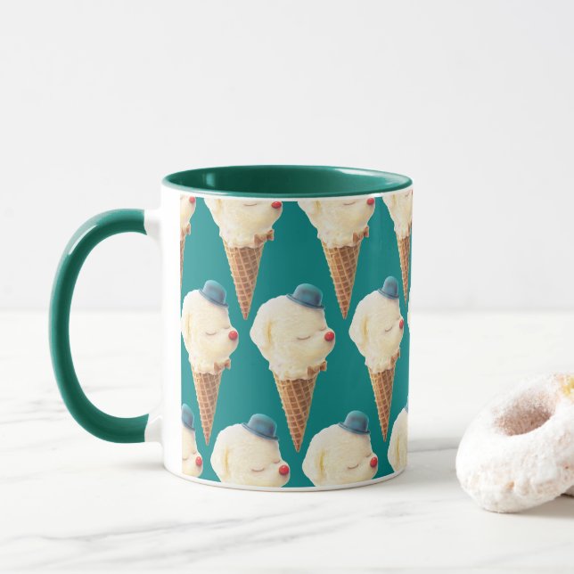 Eiscreme-Welpenmuster Tasse (Mit Donut)