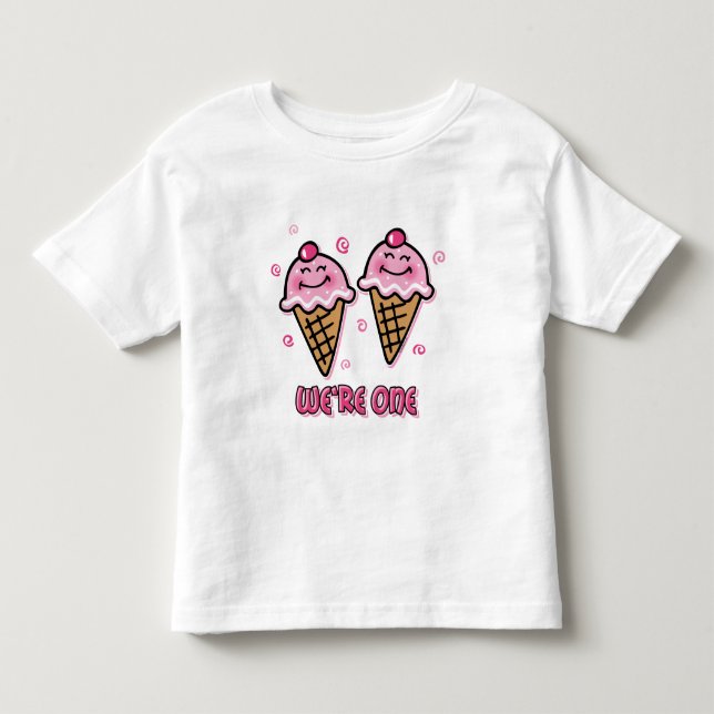 Eiscreme Wir sind eine Zwillingsmädchen Kleinkind T-shirt (Vorderseite)