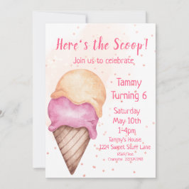 Eiscreme zum Geburtstag, 6. Geburtstag Einladung