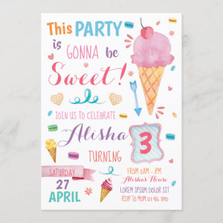 Eiscreme zum Geburtstag Einladung