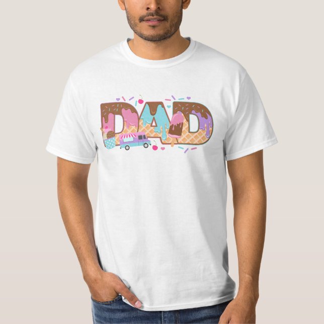 Eiscreme zum Geburtstag Shirt Vater der Geburtstag (Vorderseite)