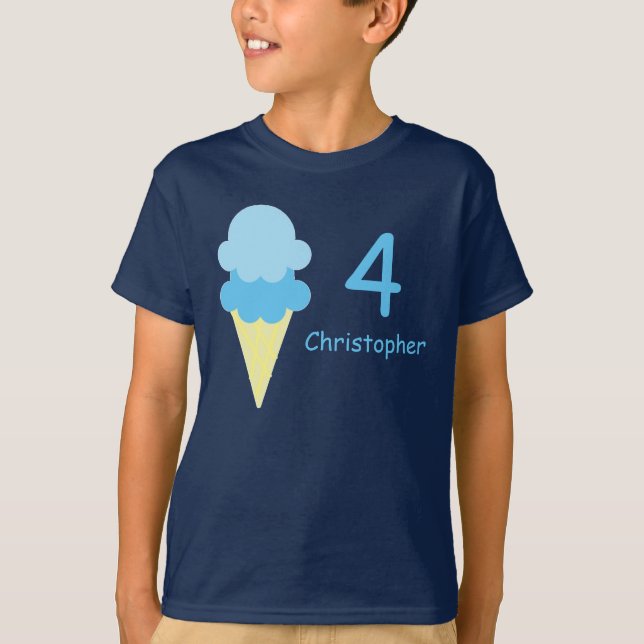 Eiscreme zum Geburtstag T-Shirt (Vorderseite)