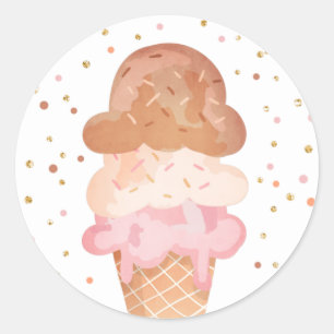 Eiscreme zum Geburtstag Umschlag Aufkleber Sommera