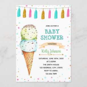 Eiscreme-Zwillinge Baby Dusche Einladung