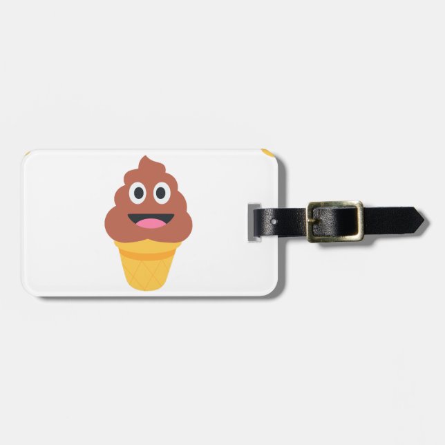 Eiscremehörnchen-Ko-Emoj Gepäckanhänger (Vorderseite horizontal)