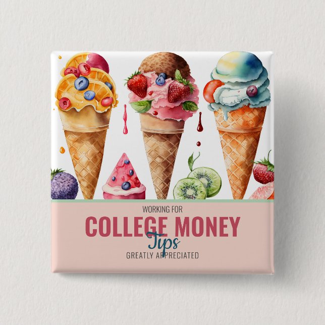Eiscremekonen, wertvolle Tipps, Uni Geld Button (Vorderseite)