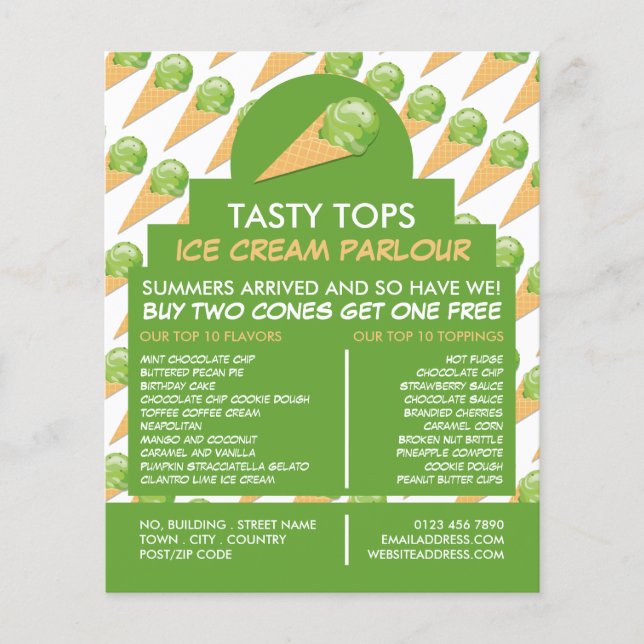 Eiscremekons, Eiscremefarben, Werbung für den Eisk Flyer (Vorne)