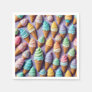 Eiscremekons mit Sprinklen Serviette