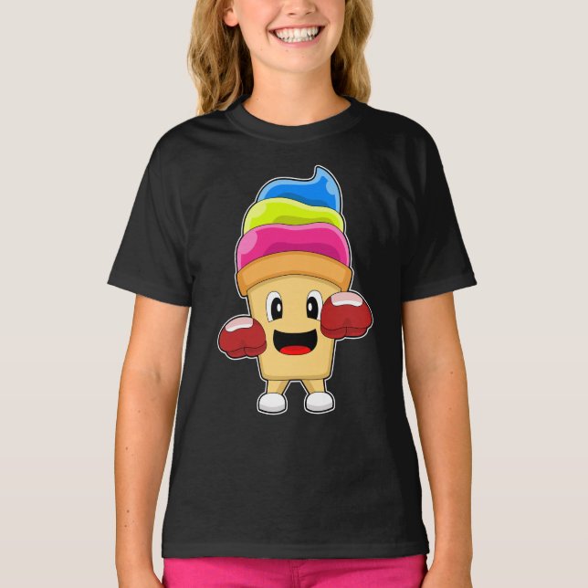 Eiscrememacher Boxer Boxhandschuhe T-Shirt (Vorderseite)